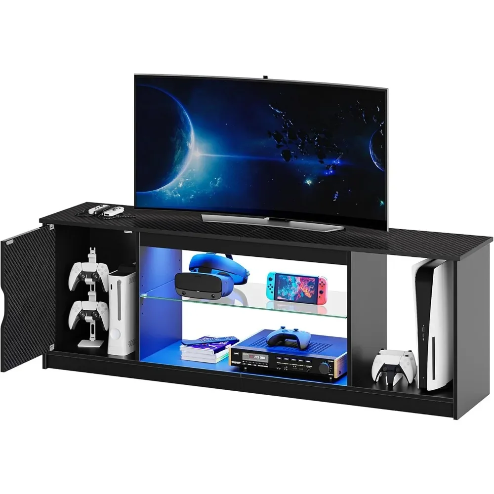 Gaming Console Tv Stand - Centre de divertissement LED Bestier pour