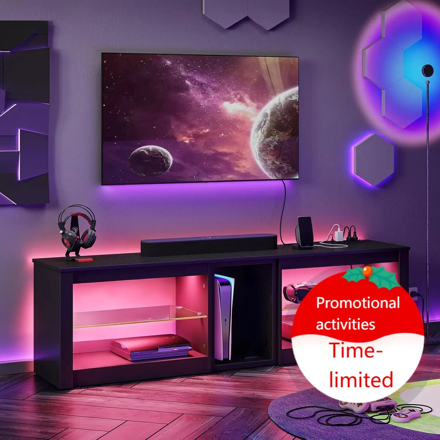 Gaming Console Tv Stand - Meuble TV pour PS5 avec prises