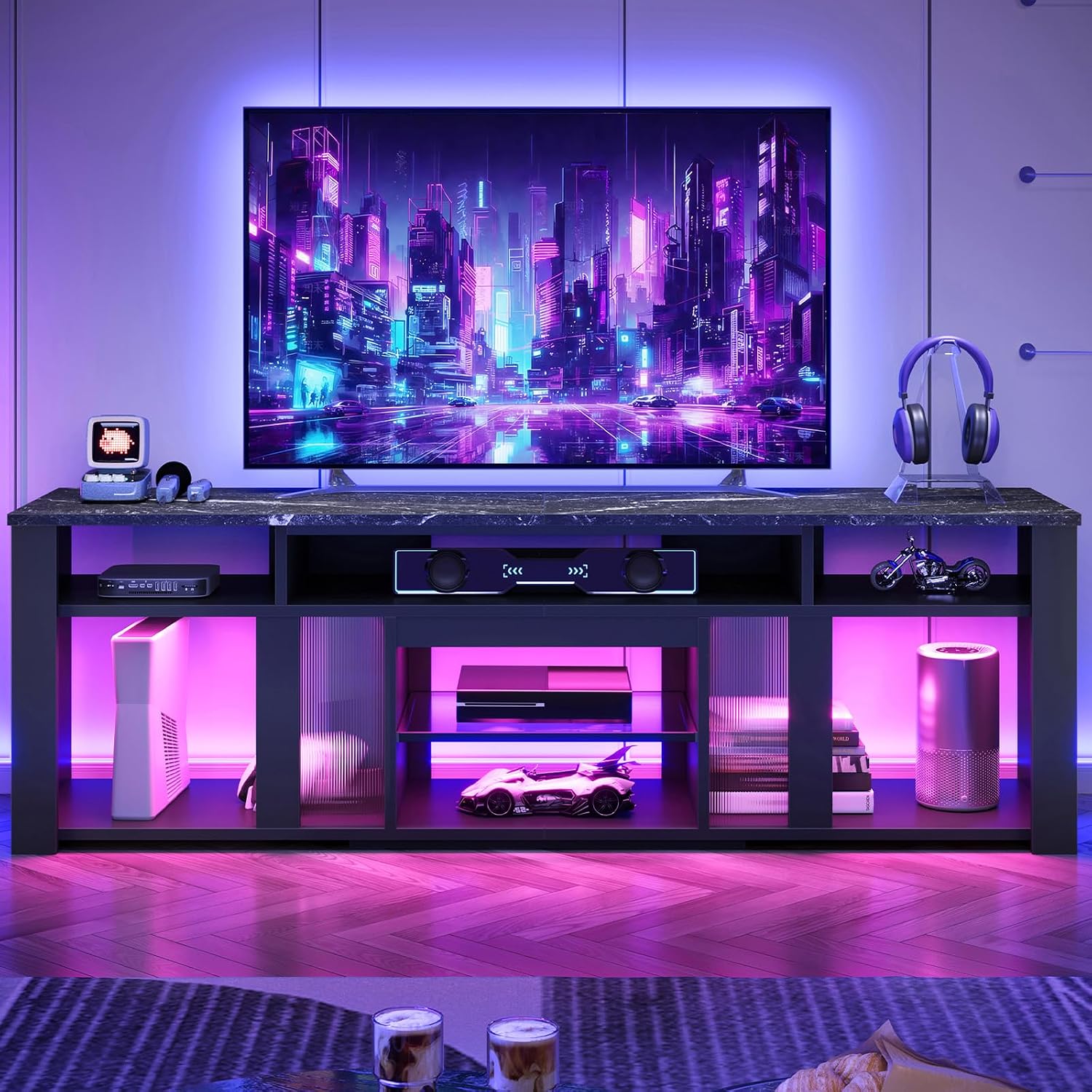 Meuble TV 80 pouces, centre de - Gaming Console Tv Stand avis et prix