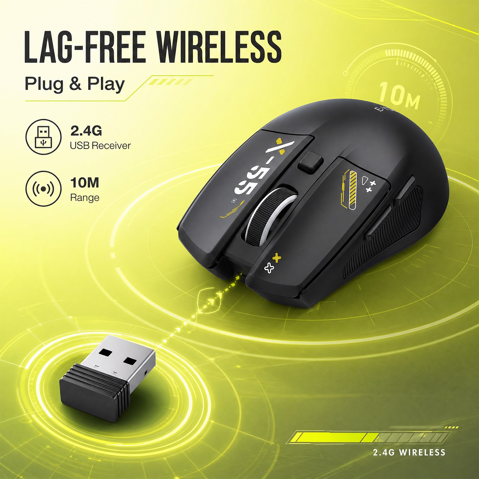 Souris silencieuse sans fil E‑ - Gaming Console X55 avis et prix
