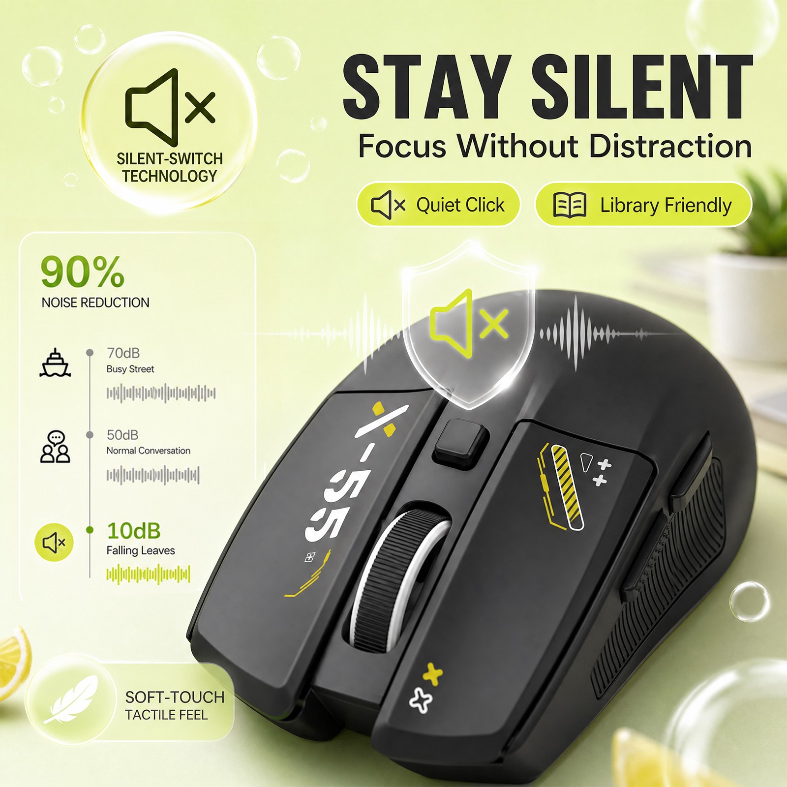 Souris silencieuse sans fil E‑ - Gaming Console X55 avis et prix