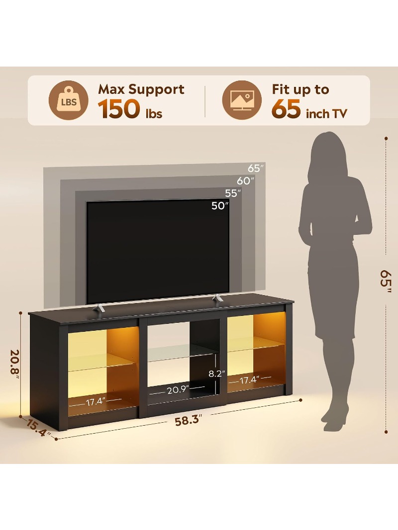 Meuble TV LED 58 pouces, centr - Gaming Console Tv Stand avis et prix