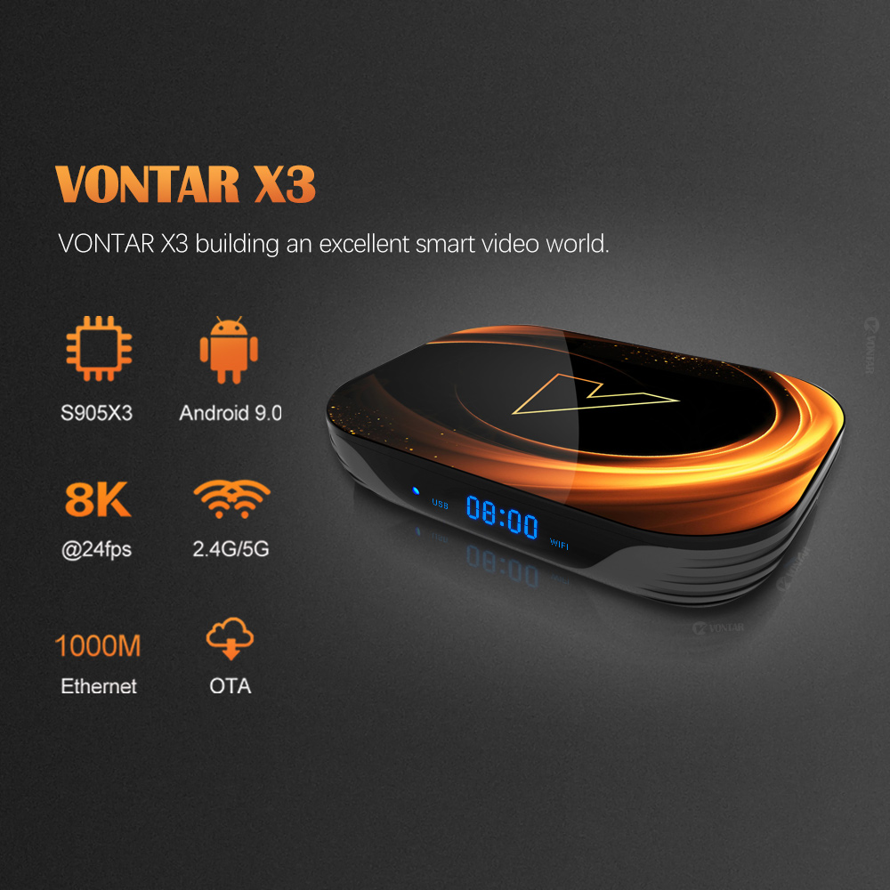 VONTAR X3 4GB 32GB 8K TV BOX A - Gaming Console Tv Stand avis et prix