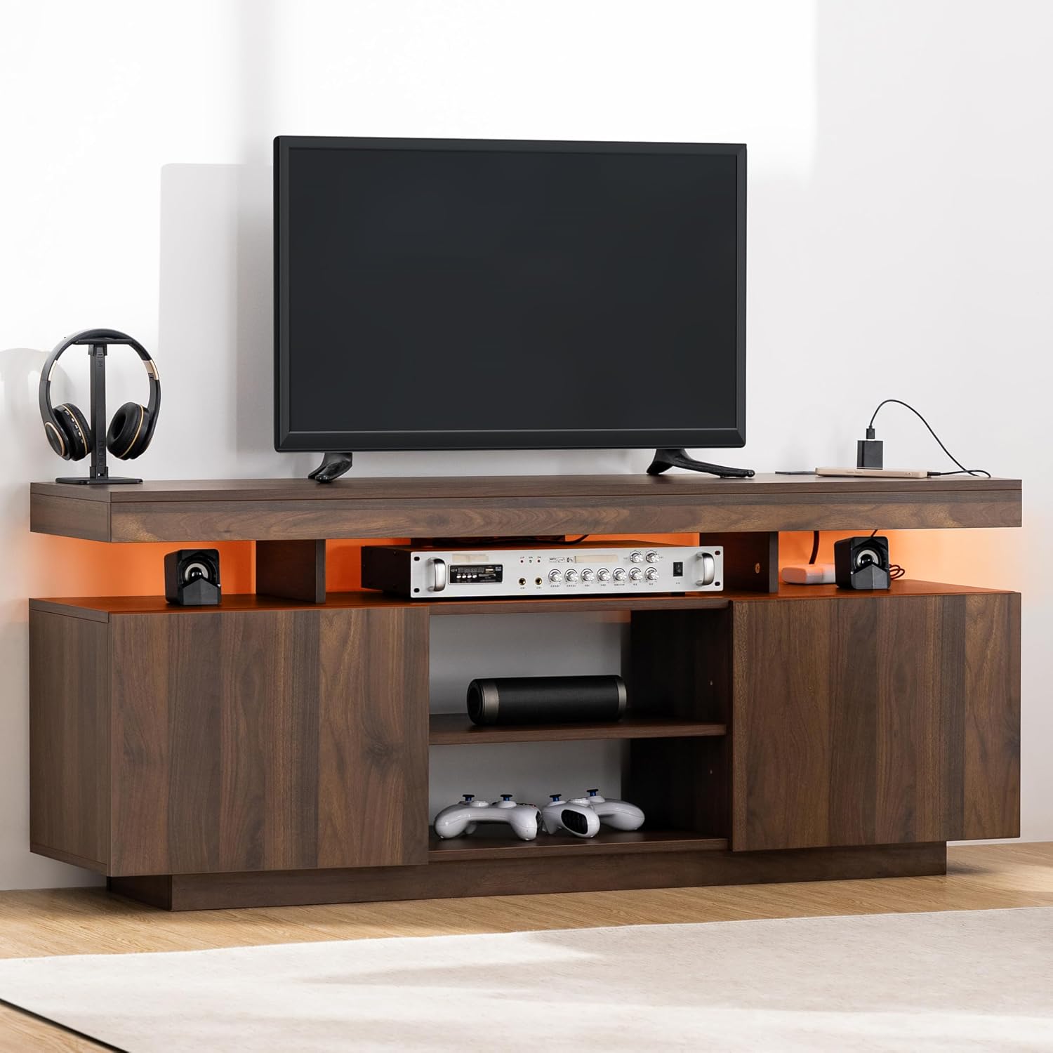 Meuble TV LED avec prises de c - Gaming Console Tv Stand avis et prix