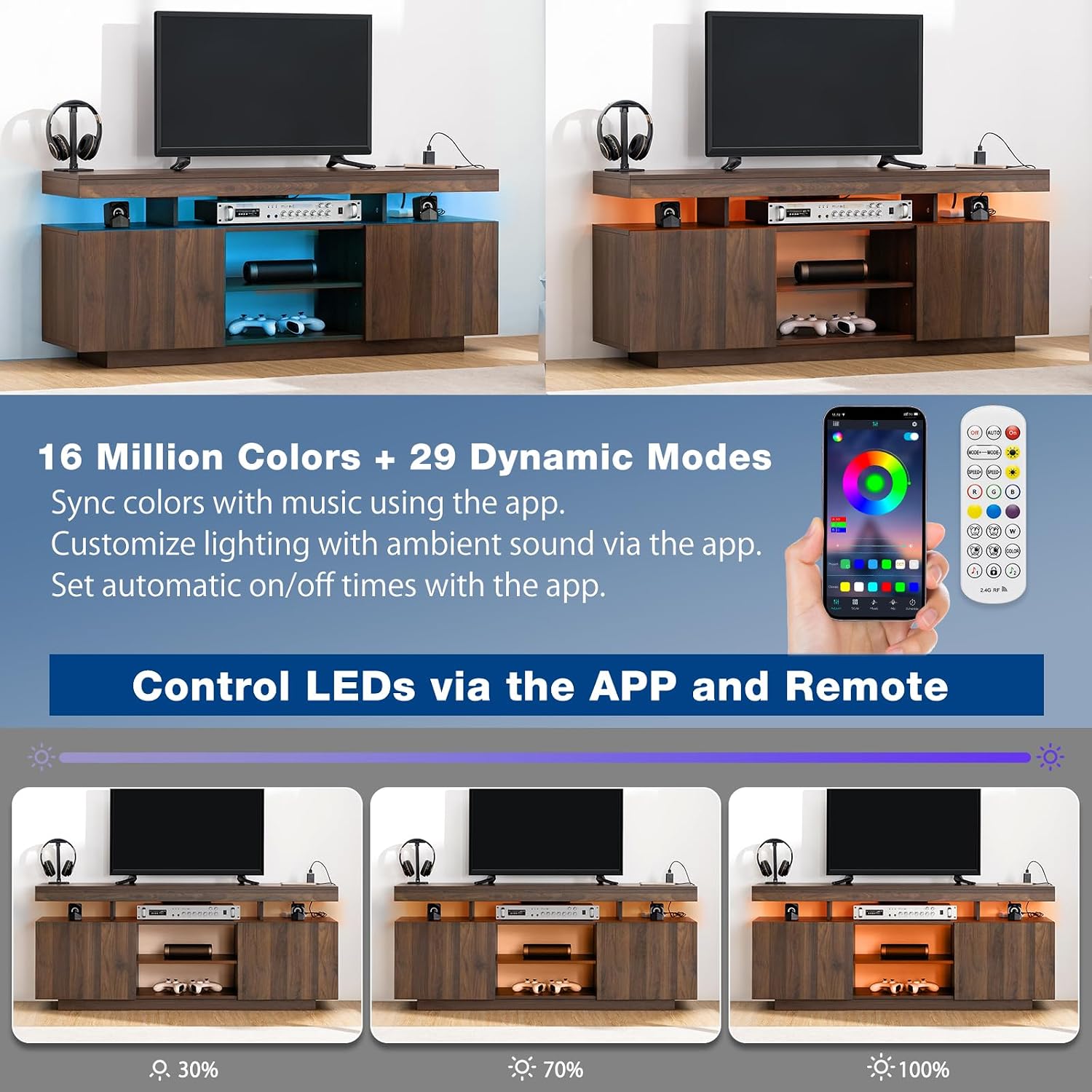 Meuble TV LED avec prises de c - Gaming Console Tv Stand avis et prix
