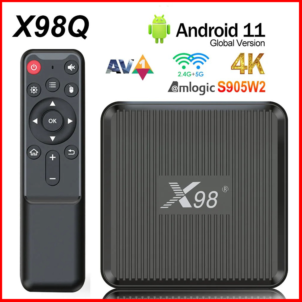X98Q Smart TV Box AV1 Amlogic  - Gaming Console Tv Stand avis et prix