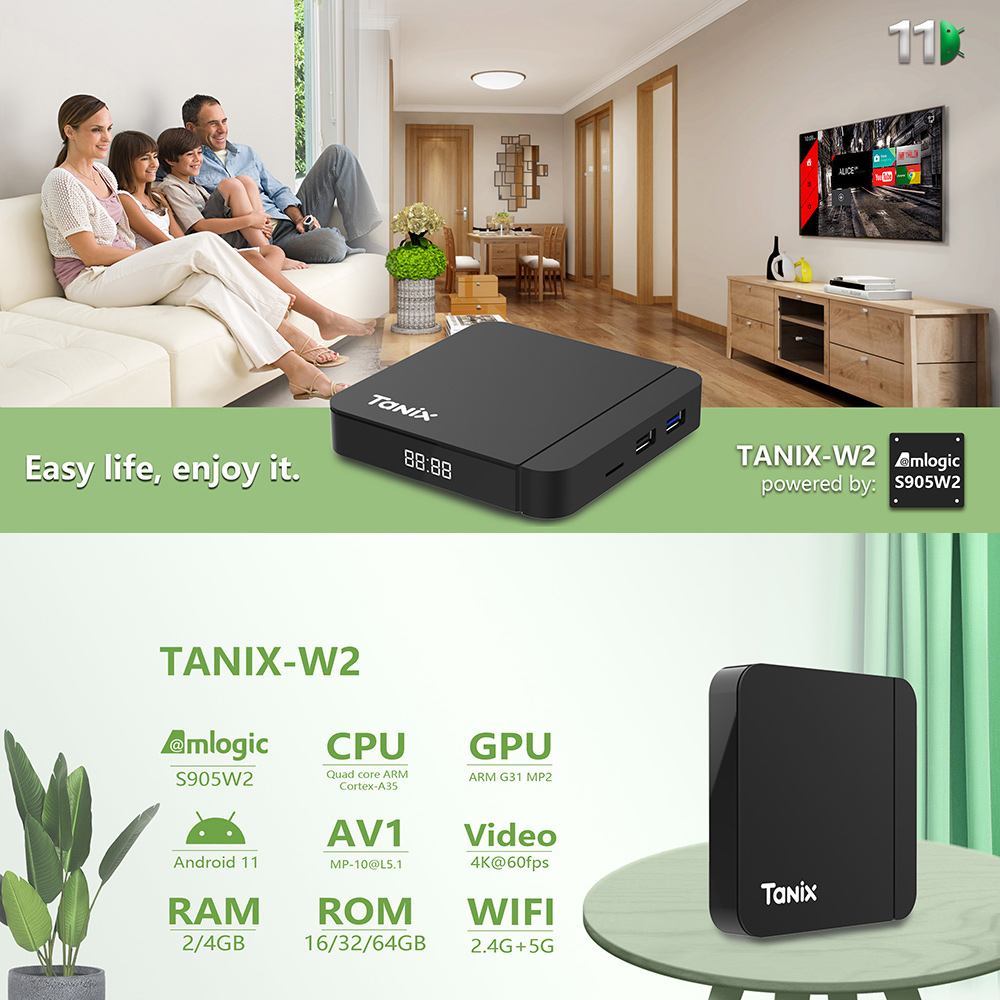 Boîtier TV intelligent Tanix W - Gaming Console Tv Stand avis et prix