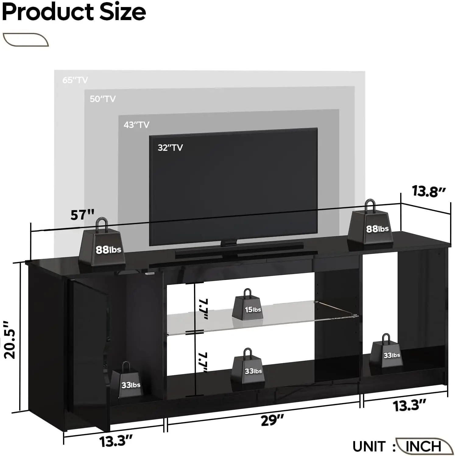 Console multimédia noire brill - Gaming Console Tv Stand avis et prix