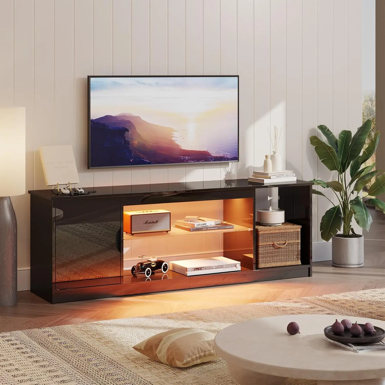 Console multimédia noire brill - Gaming Console Tv Stand avis et prix